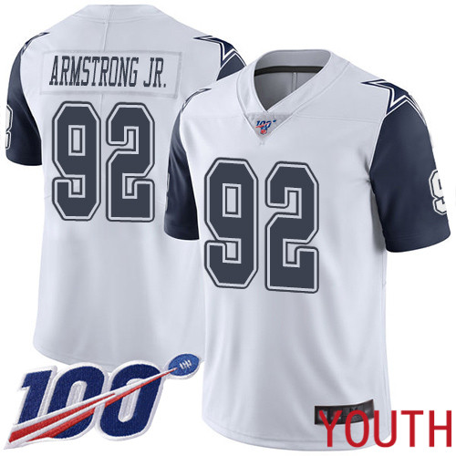 Youth Dallas Cowboys Limited White Dorance Armstrong Jr. #92 100th Season Rush Vapor Untouchable NFL Jersey